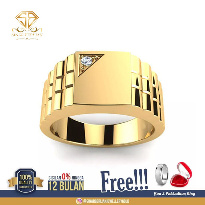 Sinar Berlian Jewellery-Cincin Emas Pria Berlian Asli Eropa Rolex