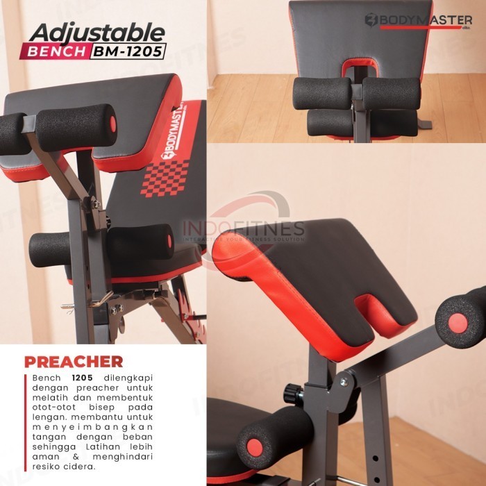 Bodymaster Adjustable Bench Bm-1205He - Bangku Kursi Sit Up Gym Fitnes