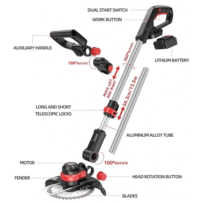 Mesin Potong Rumput Mesin Pemotong Rumput Mesin Rumput 12V/48V Batera Termurah Terlaris Promo