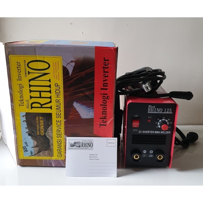 Black 900 W Rhino Trafo Mesin Las Inverter Mma125 Mma 125 Termurah Terlaris Promo