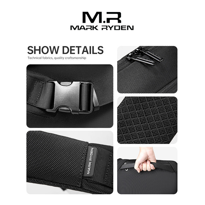 Mark Ryden Mr8893 Crossbody Shoulder Bag - Tas Selempang Sling - Black