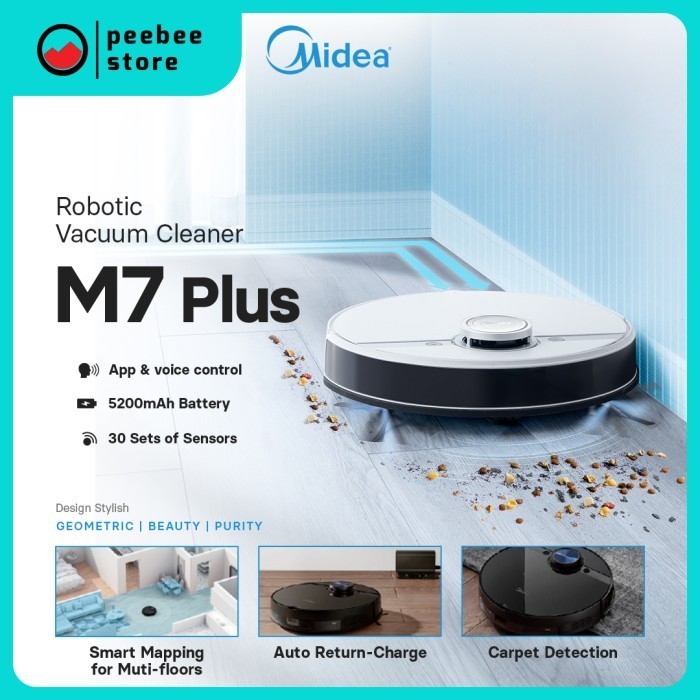 Midea M7 Plus Robot Vacuum Cleaner - Penyedot Debu & Pel Otomatis