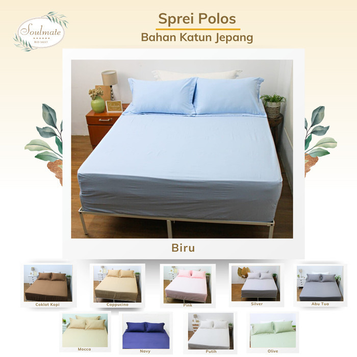 Sprei Katun Jepang Polos 120X200 160X200 180X200 200X200
