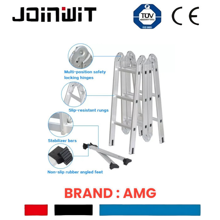 Tangga Lipat Multifungsi Amg 3,7 Meter / Tangga Aluminium 3.7Meter Amg