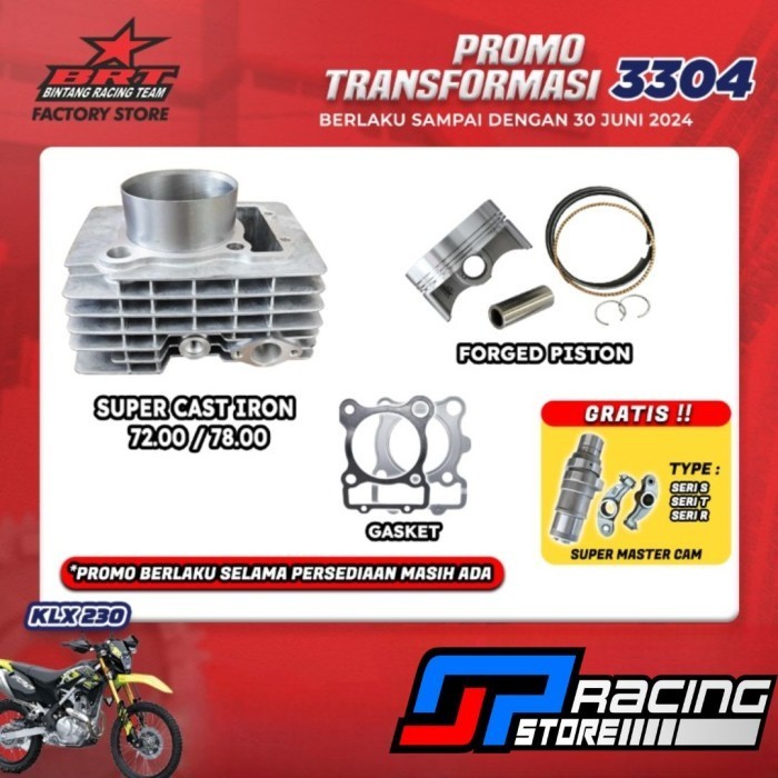 Paket Bore Up Klx 230 - Blok Piston - Master Cam - Brt Promo 3304