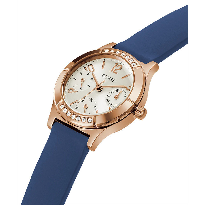 Guess Gw0451L2 Original Piper Jam Tangan Wanita Analog Blue Rose Gold