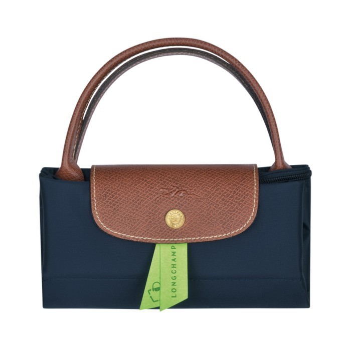 Longchamp Le Pliage Small Top Handle Bag Navy/Brown