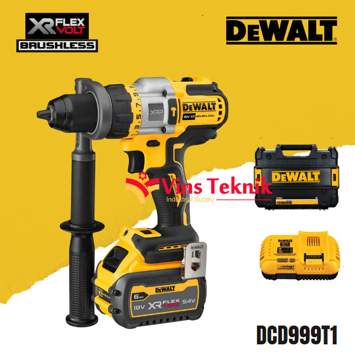 Cordless Impact Drill Dcd 999 Dewalt Dcd999T1 Mesin Bor Baterai 13Mm