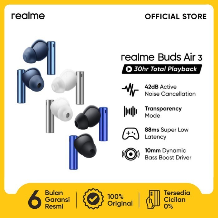 Official Realme Buds Air 3 Limited Edition Tws Wireless Earbuds Termurah Terlaris Promo
