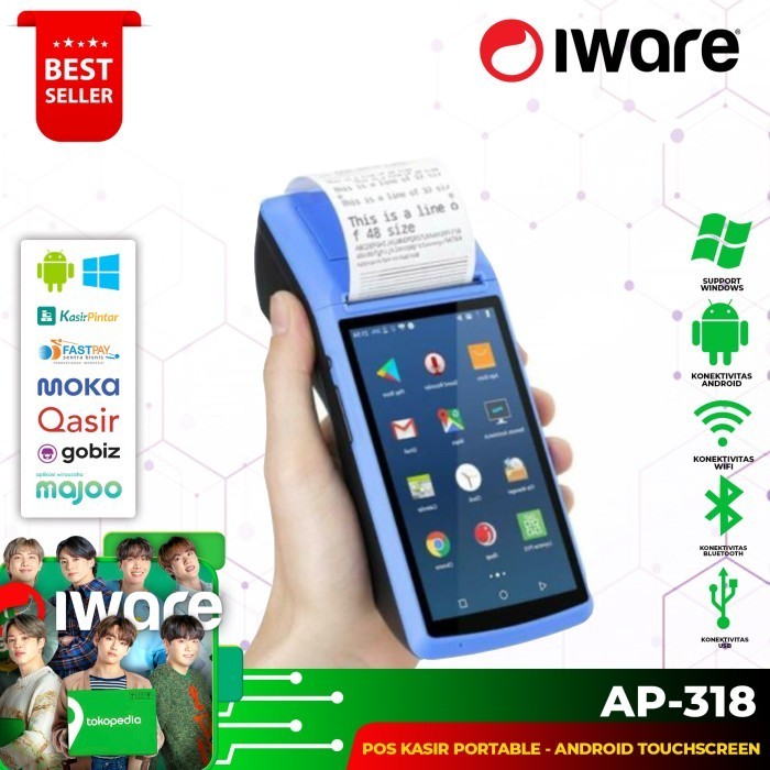 Android Pos Kasir Iware Thermal Printer 58Mm Supp Moka Gobiz With Nfc Termurah Terlaris Promo