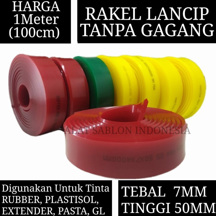 

Karet Rakel Sablon Merah Lancip P. 1 Meter 7X50 Alat Sablon