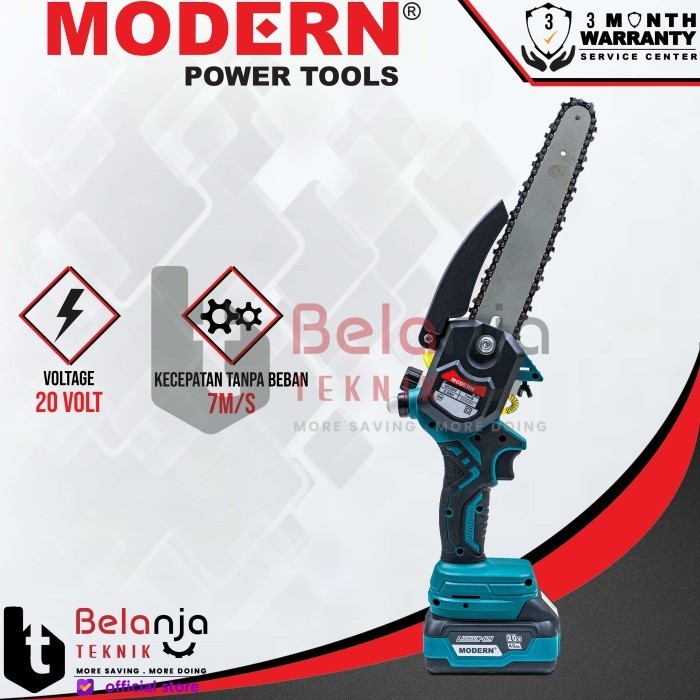 Modern Mini Chainsaw Baterai M-58 Alat Potong Dahan 20V Prunner Mini