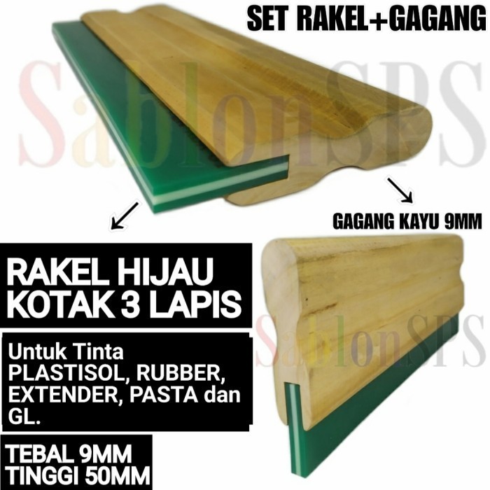 

Set Gagang Rakel Kayu Sablon Hijau 3 Lapis Kotak 9Mmx50Mm P. 15Cm
