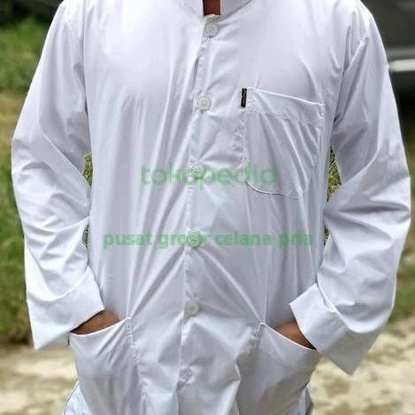 Promo Baju Koko Putih Model Ammu - Baju Koko Habib - Baju Koko Haibah