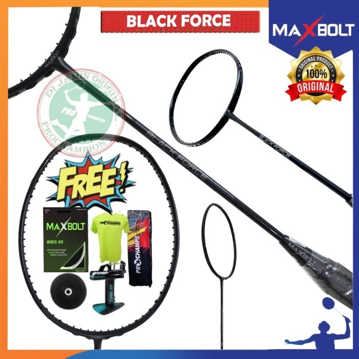 Maxbolt Black Force Raket Badminton Original