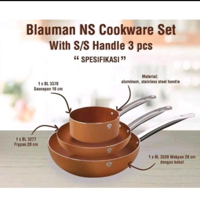 {{{{}}] Panci Set Blaumann Cookware set 3Pcs