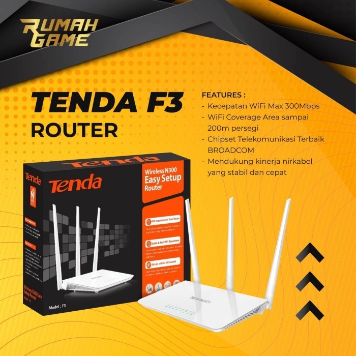 New Wifi Router Wireless Tenda N300 F3 Wifi Extender Antena Original