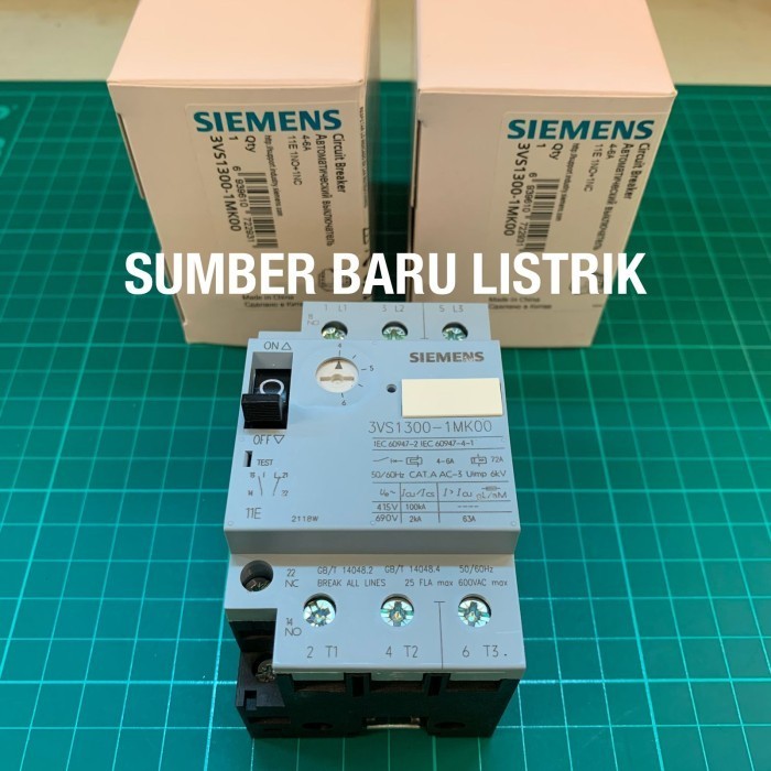 Masih Ready Siemens Circuit Breaker 4-6A 3Vs1300-1Mk00 (3Vu1300)