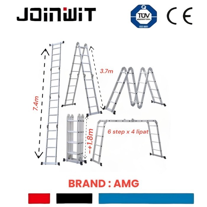 Tangga Multifungsi 7.4 Meter Tangga Lipat Tangga Alumunium Amg Termurah Terlaris Promo