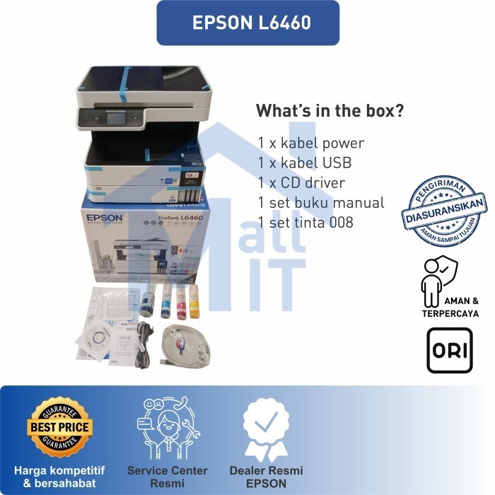 Printer Epson L6460 L 6460 L-6460 All In One F4 Adf Wifi Pigment Duple Termurah Terlaris Promo