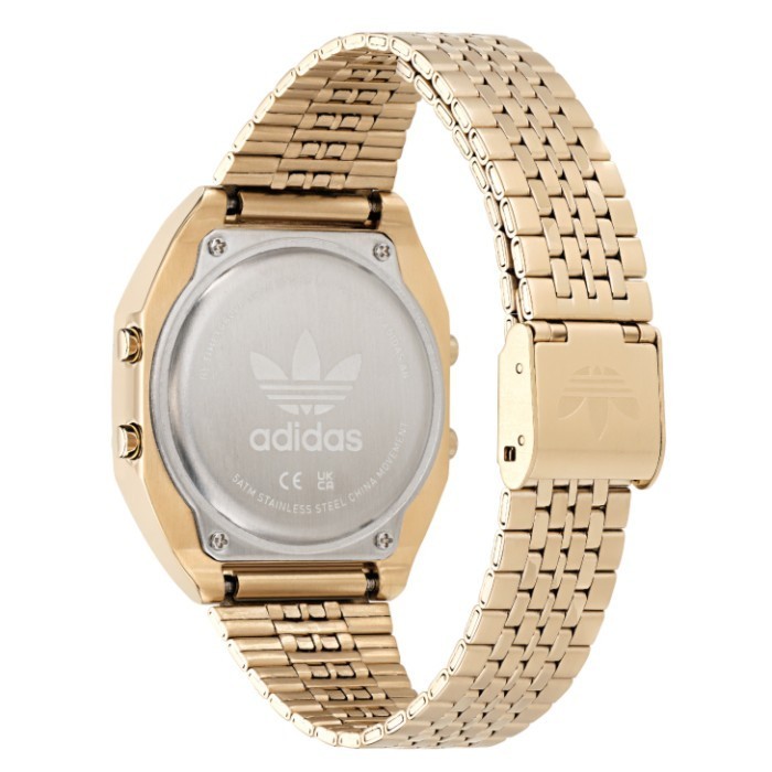Adidas Original Aost22074 Digital Two Jam Tangan Unisex Gold Vintage