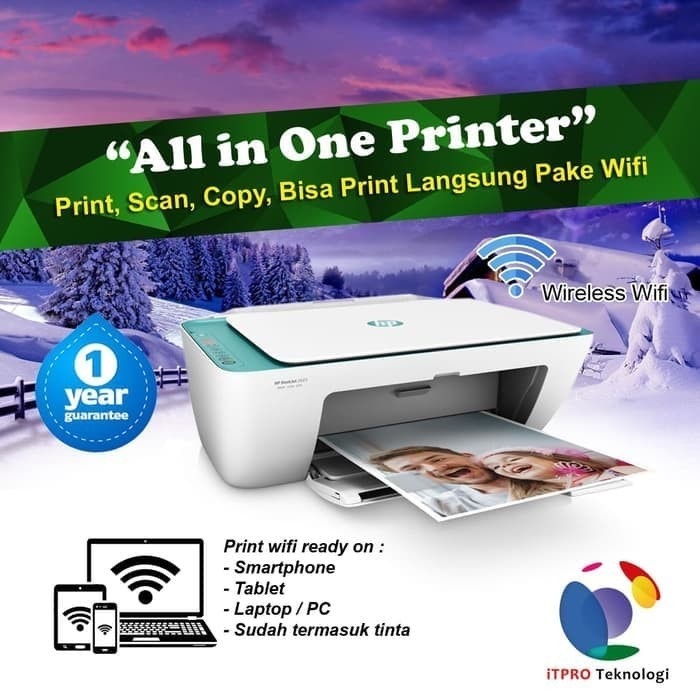 TERBARU - HP DeskJet 2623 Wifi Printer All in one (Print, Scan, Copy)