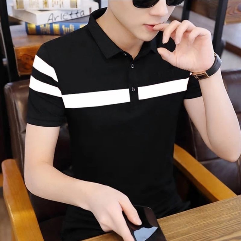 Kaos Pria Kerah-Kancing Polos//Kaos Pria Formal-Fashion