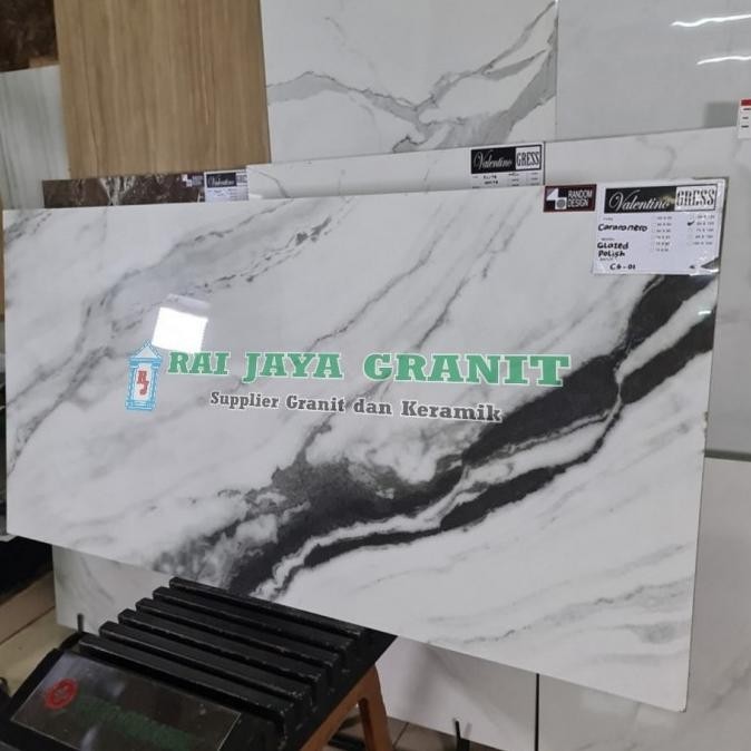 Estetik Granit Lantai 60X120 Carara Nero Valentino Gress