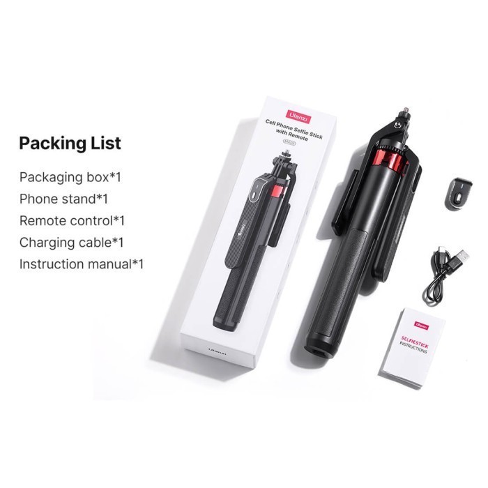 Ulanzi Ma09 Selfie Stick Bluetooth Vlog Video Hp 2 Mode Tripod Gimbal
