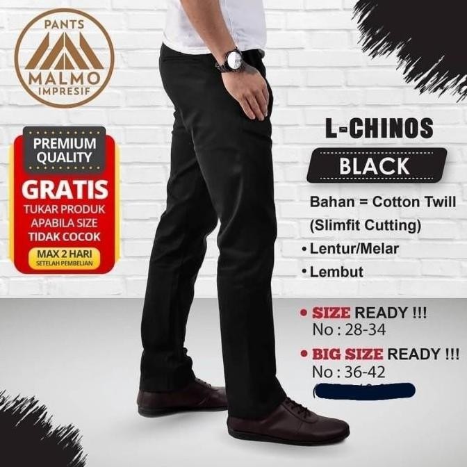 Malmo 100% Ori Celana Chinos Panjang Pria Jumbo Slimfit 36 38 40 42 44 Basuki1128