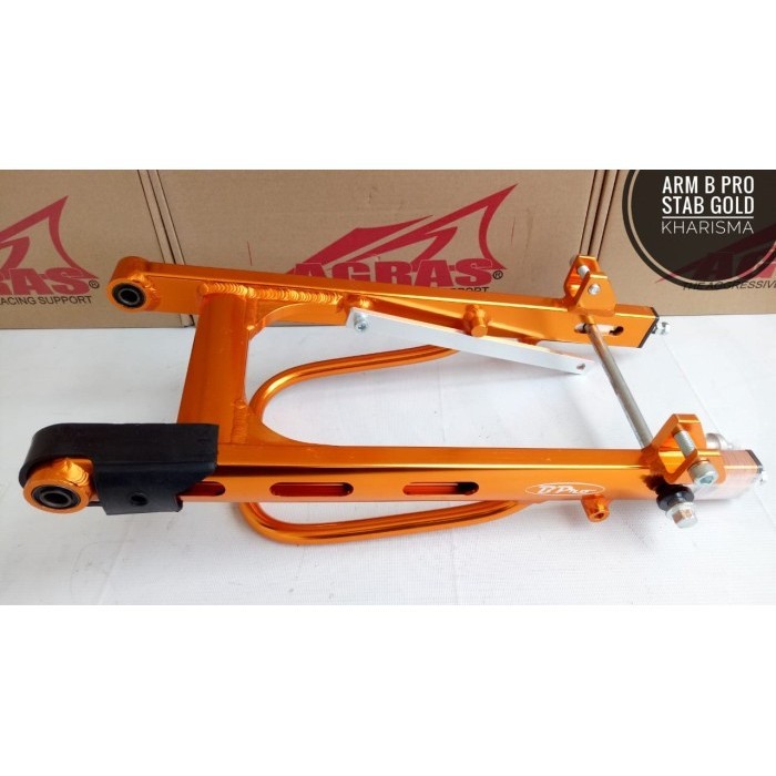 BEBAS ONGKIR - ARM BPRO SWING ARM B-PRO STABILIZER KHARISMA / SUPRA 125 GOLD SILVER