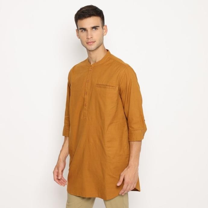 D&F Kemeja Pria Koko 3/4 3045-Coklat