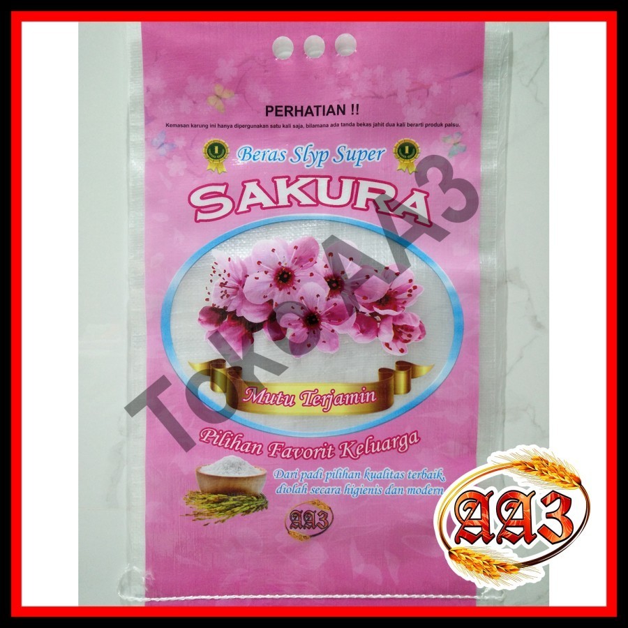 tokokarungaa3 Karung beras laminasi merek Sakura 20kg