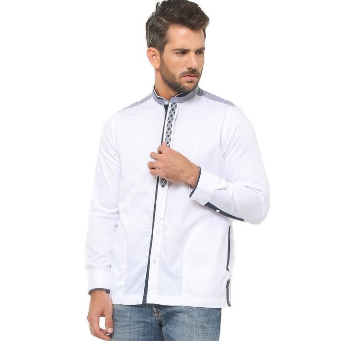 Lgs - Baju Koko - Lengan Panjang - Bordir - Variasi Warna - Putih