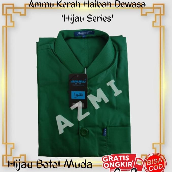 Promo Baju Koko Ammu Dewasa Original Hijau Botol Muda Termurah