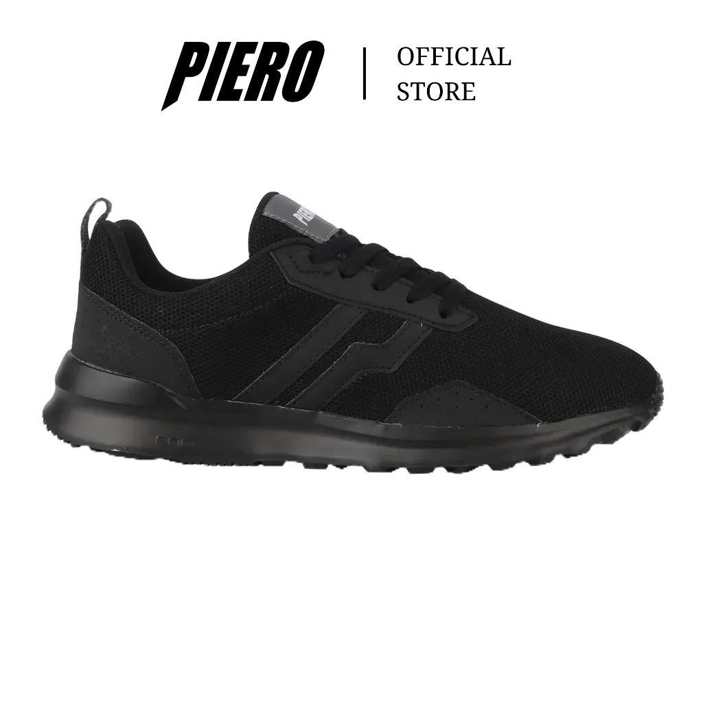 PIERO SEPATU SNEAKERS PRIA FLOW B ALL BLACK   P20805