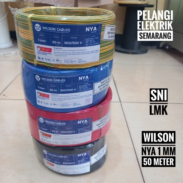 HARGA DISC - WILSON Kabel Listrik NYA 1 mm 1x1 mm2 Kawat Engkel SNI LMK - 50 Meter