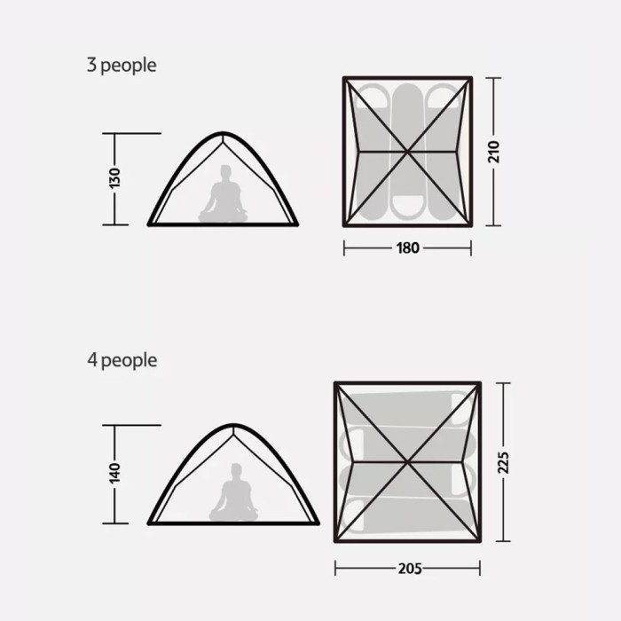 Tenda Otomatis Naturehike Nh21Zp008 Camping Auto Tent 3-4P