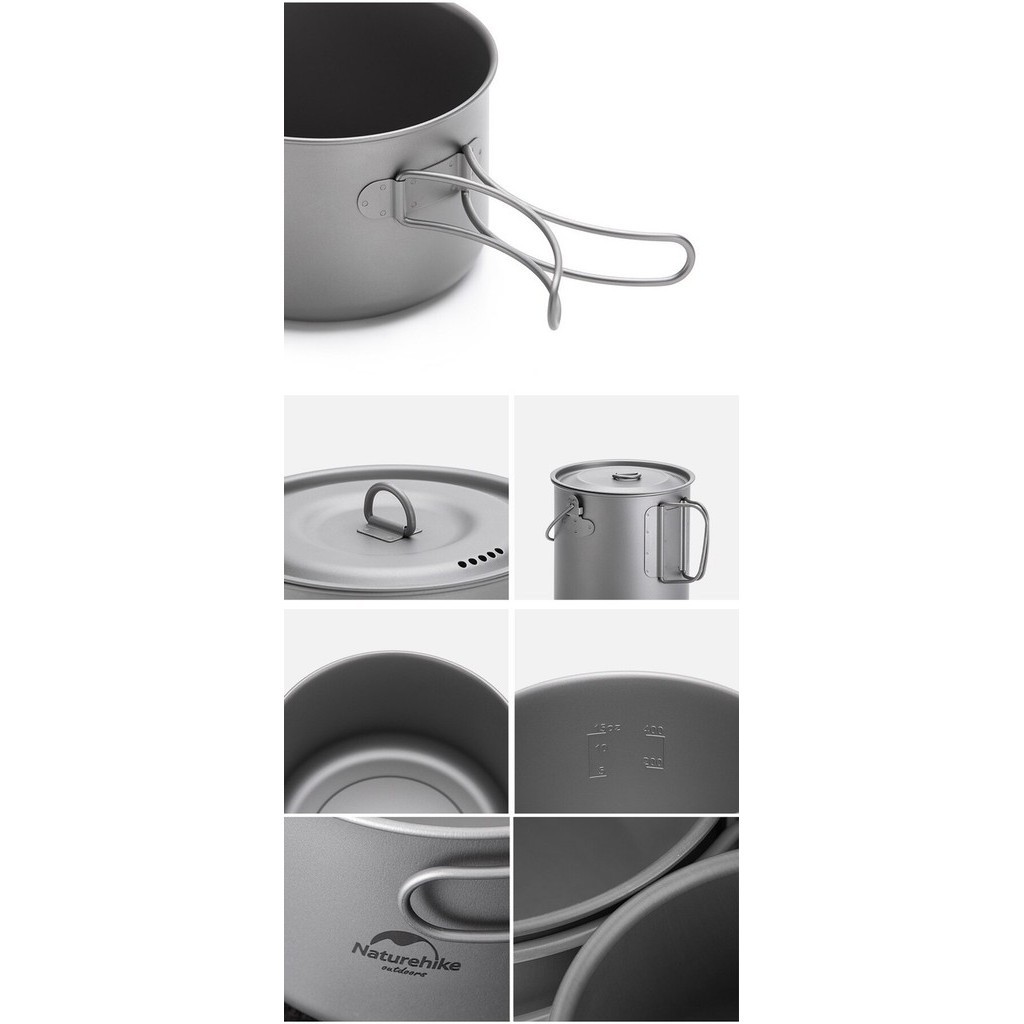Titanium Pot Tdg02 Naturehike Nh18T202-B Panci Cooking Set Camping