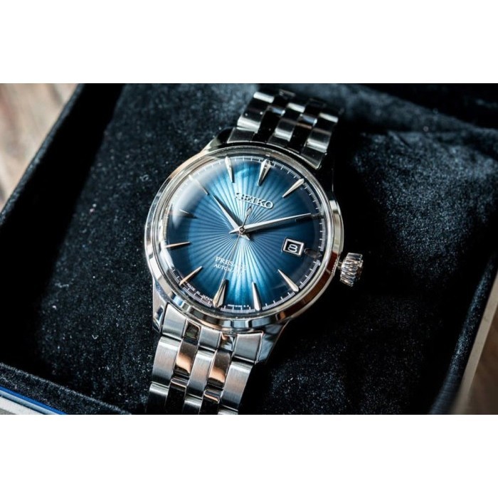 Seiko Srpb41J1 Presage Bluemoon Cocktail Automatic Blue Gradation Text