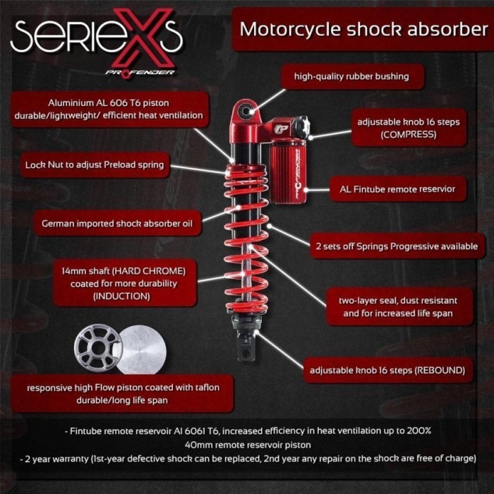 Suspensi Shock Shockbreaker Profender Xseries Yamaha Xmax 250 Like Yss