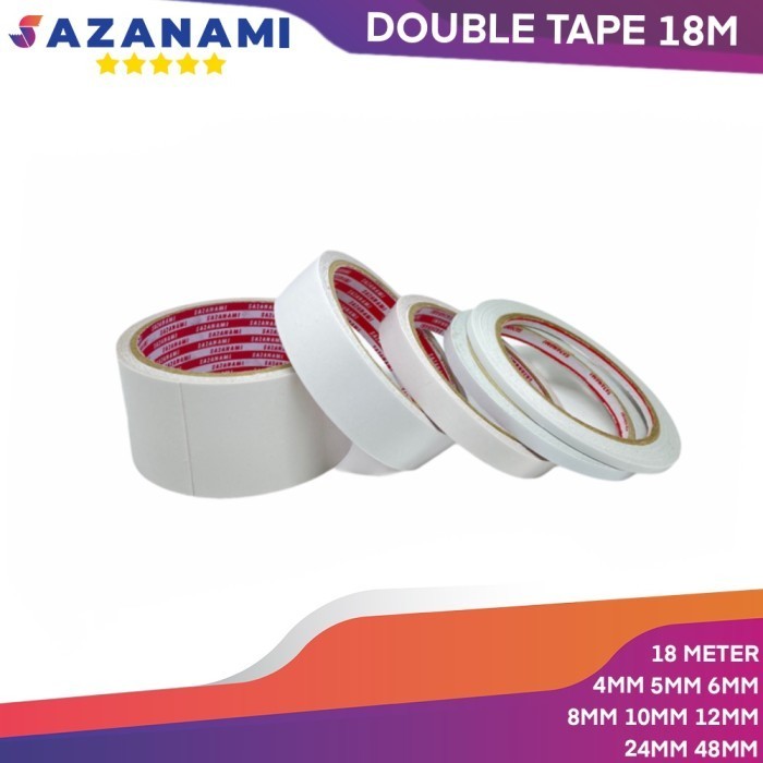 

DOUBLE TAPE KERTAS SAZANAMI 18METER(UKURAN 4MM,5,6,8,10,12,24,48)