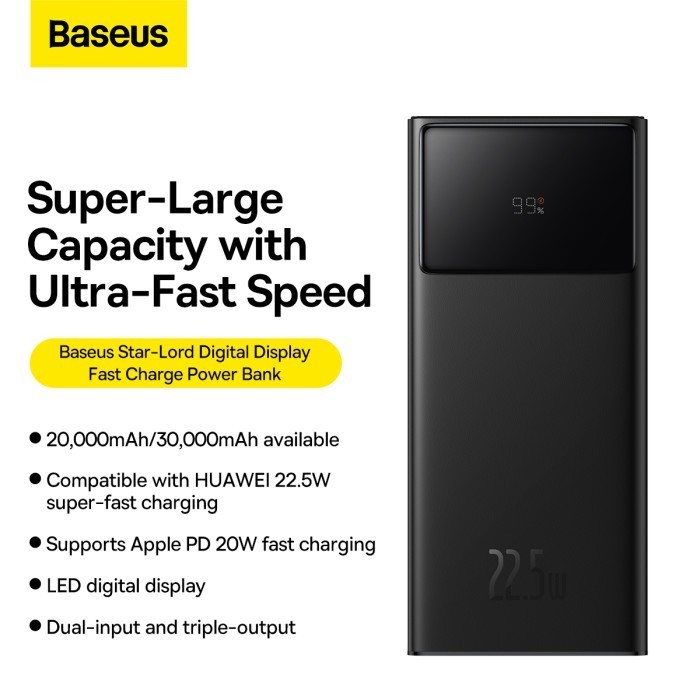 Baseus 30000Mah Super Fast Charging 22.5W Power Bank Quick Charge Pd
