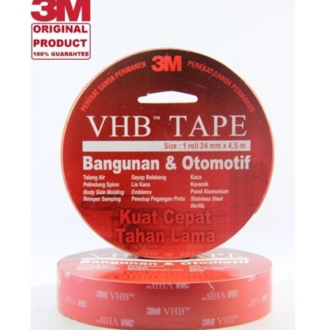 

BRG BARU Double tape 3M VHB merah 24mm x 4,5 meter