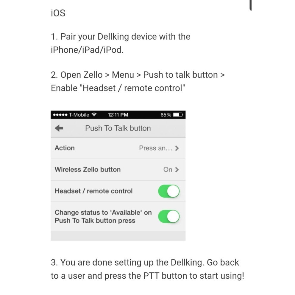 Dellking E2 Handsfree Bluetooth Poc Earmic Ptt Zello Walkiefleet