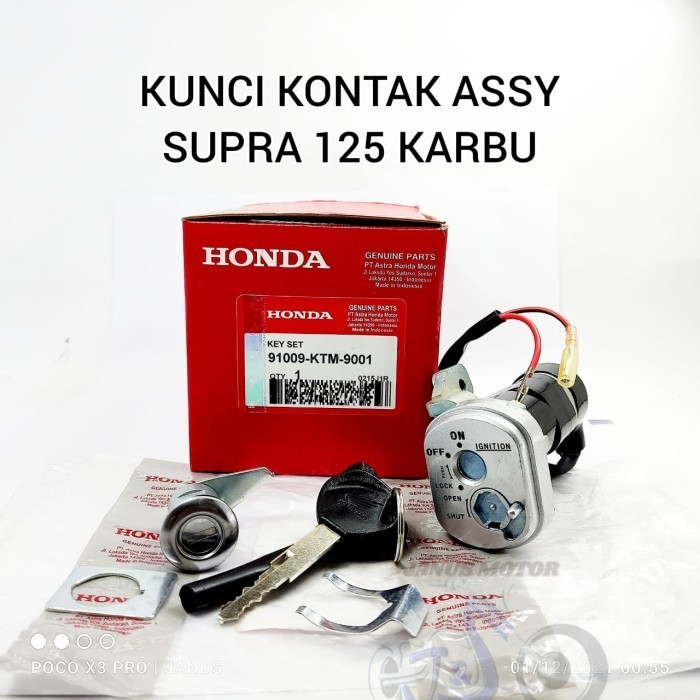 KUNCI KONTAK SET JOK HONDA SUPRA X 125 KARBU KUALITAS ORIGINAL AHM ORI