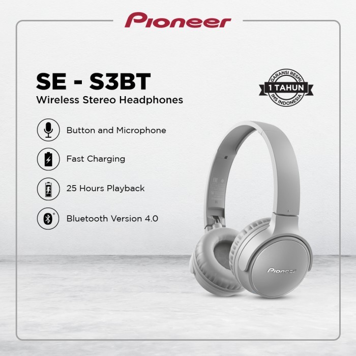 Pioneer Bluetooth Headphone Se-S3Bt Single