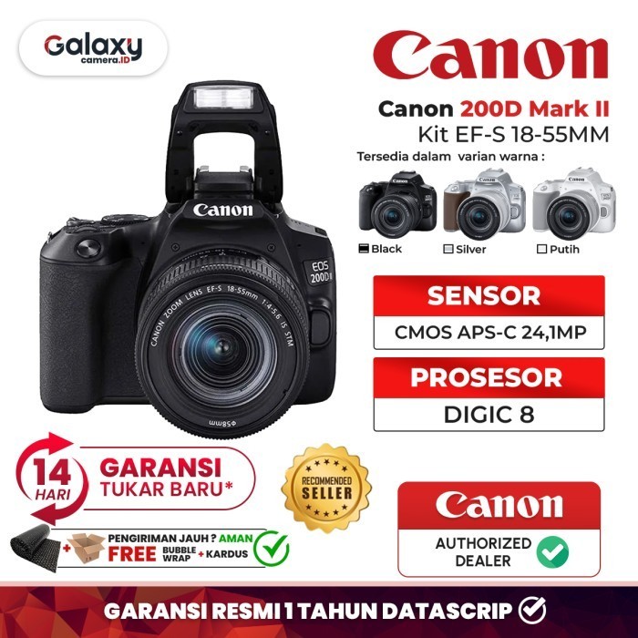 Canon Eos 200D Mark Ii Kit 18-55Mm Black