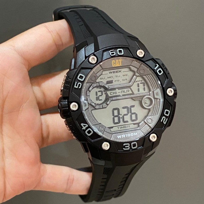 Caterpillar Cat 1D.167.21.241 - Jam Tangan Pria Digital Hitam Original