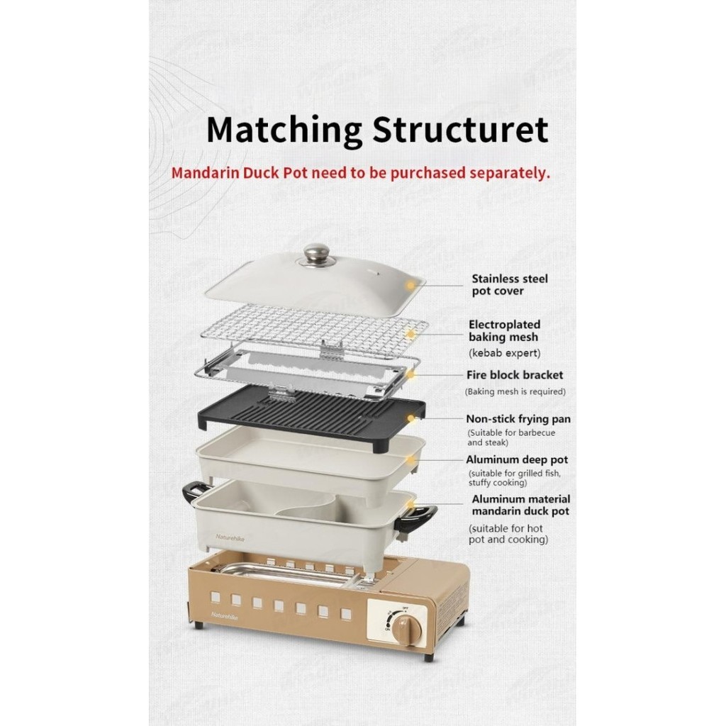 Kompor Portable Outdoor Camping / Panci Shabu Naturehike Cnh22Cj007